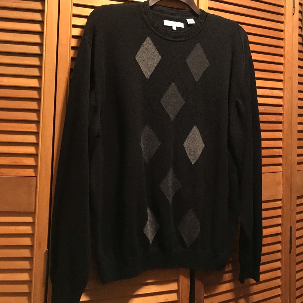 Alex Cannon Black Pullover Sweater Argyle Sweater